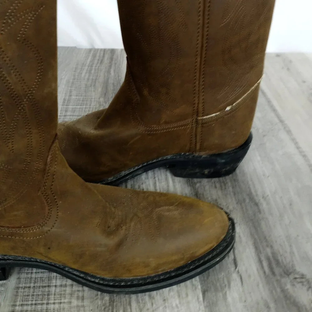 Justin Boots Men's 10.5 D Western No Lace Leather Boots